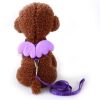 Angel Wing Pet Harness Cat Puppy Leash Set Soft Safe Adjustable Outdoor Walking Leads Rope For Small Dog Chihuahua Pug Supplies - Purple - S 1.0CM
