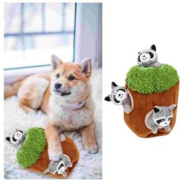 4-Pack Pet Interactive Plush Play Toys - Light Grey