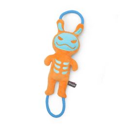pet plush toy handle skull - Orange