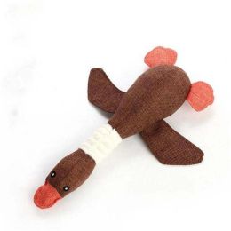 pet squeaky teething toy - brown