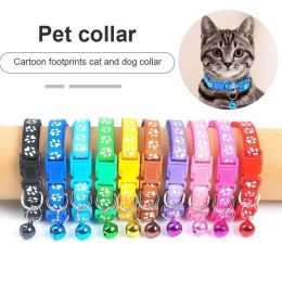 New Cute Bell Collar For Cats Dog Collar Teddy Bomei Dog Cartoon Funny Footprint Collars Leads Cat Accessories Animal Goods - Yellow - 1 Piece