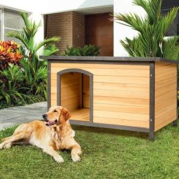 Wood Extreme Weather Resistant Pet Log Cabin - L