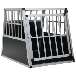 Dog Cage with Single Door 25.6"x35.8"x27.4" - Silver