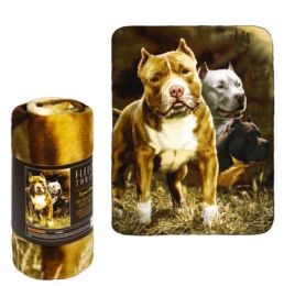 Fleece Throw Blanket - Pitbull - Lightweight Faux Fur Fleece Blanket Large 50"x 60" - For Beds, Sofa, Couch, Picnic, Travel, Camping - 01APITBULLR01