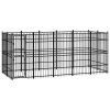 Outdoor Dog Kennel Steel 99.2 ftÂ² - Black
