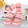 Wholesale pet dog shoes soft bottom reflective breathable sneakers - Black - number 4