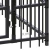 Outdoor Dog Kennel Steel 198.4 ftÂ² - Black
