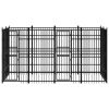 Outdoor Dog Kennel Steel 79.3 ftÂ² - Black
