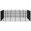 Outdoor Dog Kennel Steel 357.1 ftÂ² - Black