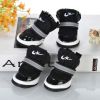 Wholesale pet dog shoes soft bottom reflective breathable sneakers - Black - number 4