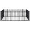 Outdoor Dog Kennel Steel 357.1 ftÂ² - Black