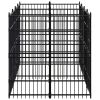Outdoor Dog Kennel Steel 79.3 ftÂ² - Black