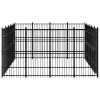 Outdoor Dog Kennel Steel 198.4 ftÂ² - Black
