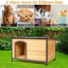Wood Extreme Weather Resistant Pet Log Cabin - L