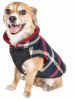Pet Life 'Allegiance' Classical Plaided Insulated Dog Coat Jacket - Blue - Large