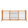 Wood Freestanding Pet Gate, Wood Dog Gate with Adjustable Width 40"-71", Barrier for Stairs Doorways Hallways, Puppy Safety Fenc - orange