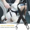 2Pcs Pet Dog Seat Belt Leash Adjustable Pet Dog Cat Safety Leads Harness - Black