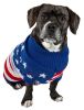 Patriot Independence Star Heavy Knitted Fashion Ribbed Turtle Neck Dog Sweater - Large