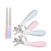 2Pcs/set Pet Grooming Tools Stainless Steel Nail Clippers Dogs Cats Nail Scissor Nail Cutter Puppy Kitten Grooming Nail Grinder - blue