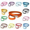 PU Leather Cat Dog Leash Soft Walking Dog Collar Leash Running Training Dog Harness Lead Leash Puppy Pet Small Dog Leash Belt - Sky Blue - 2.0x120cm
