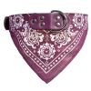 Cute Adjustable Small Dog Collars Puppy Pet Slobber Towel Outdoor Cat Collar Dog Bandana - Purple - M