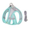 Dog Harness Leash Set for Small Dogs Adjustable Puppy Cat Harness Vest French Bulldog Chihuahua Pug Outdoor Walking Lead Leash - Cyan - L 7-11 kg