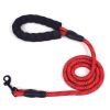Pet Leash Reflective Strong Dog Leash 1.5M Long with Comfortable Padded Handle Heavy Duty Training Durable Nylon Rope Leashes - Red