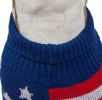 Patriot Independence Star Heavy Knitted Fashion Ribbed Turtle Neck Dog Sweater - Large