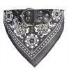 Cute Adjustable Small Dog Collars Puppy Pet Slobber Towel Outdoor Cat Collar Dog Bandana - Black - XL