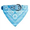 Cute Adjustable Small Dog Collars Puppy Pet Slobber Towel Outdoor Cat Collar Dog Bandana - Blue - L