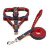 Pet Dog Chest Back Leash Set Adjustable Dogs Chest Back Traction Rope Puppy Pet Nylon Durable Outdoor Walking Rope Chain Belt - Red - S