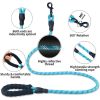 Pet Leash Reflective Strong Dog Leash 1.5M Long with Comfortable Padded Handle Heavy Duty Training Durable Nylon Rope Leashes - Blue