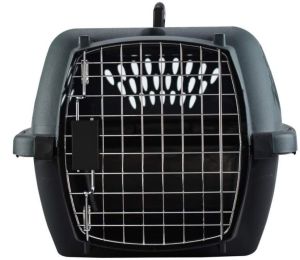 Aspen Pet Porter Heavy-Duty Pet Carrier Storm Gray and Black (Size: Pets up to 15 lbs)