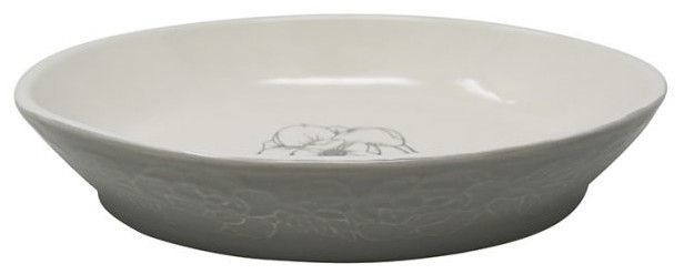 Pioneer Pet Ceramic Bowl Magnolia Oval 8.2" x 1.4" (Size: 1 count)