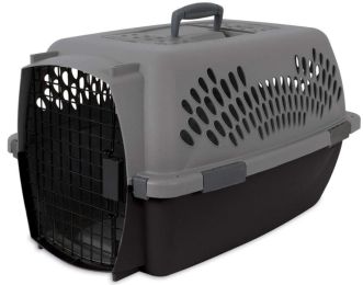 Aspen Pet Fashion Pet Porter Kennel Dark Gray and Black (Size: 10 - 20 lbs)