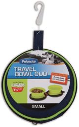 Petmate Silicone Travel Duo Bowl Green (Size: Small 1 count)