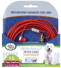Four Paws Walk-About Puppy Tie-Out Cable for Dogs up to 25 lbs (Size: 15' Long)