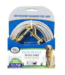 Four Paws Walk-About Tie-Out Cable Heavy Weight for Dogs up to 100 lbs (Size: 20' Long)
