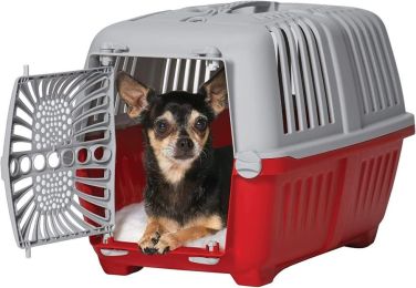 MidWest Spree Plastic Door Travel Carrier Red Pet Kennel (Size: X-Small - 1 count)