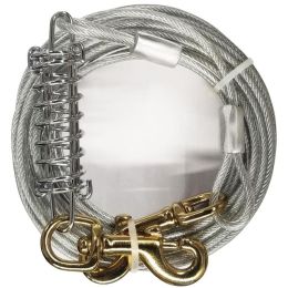 Four Paws Dog Tie Out Cable - Heavy Weight - Black (Size: 30' Long Cable)
