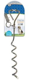 Four Paws Walk About Spiral Tie Out Stake (Size: 19" Silver Spiral Tie Out Stake)