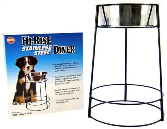 Spot Hi-Rise Single Stainless Steel Diner (Size: 2 Quart (14.25" Tall x 6.5" Diameter Bowl))