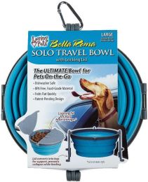 Loving Pets Bella Roma Blue Travel Bowl (Size: 1 count - Large)