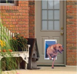 Ideal Pet Products Deluxe White Aluminum Pet Door X-Large (Size: X-Large)